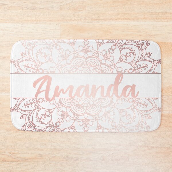 Item preview, First name Amanda mandala in rose gold designed and sold by felinefeelings.