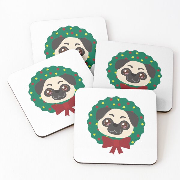Artikelvorschau, Weihnachtskranz Mops entworfen und verkauft von Teallady.