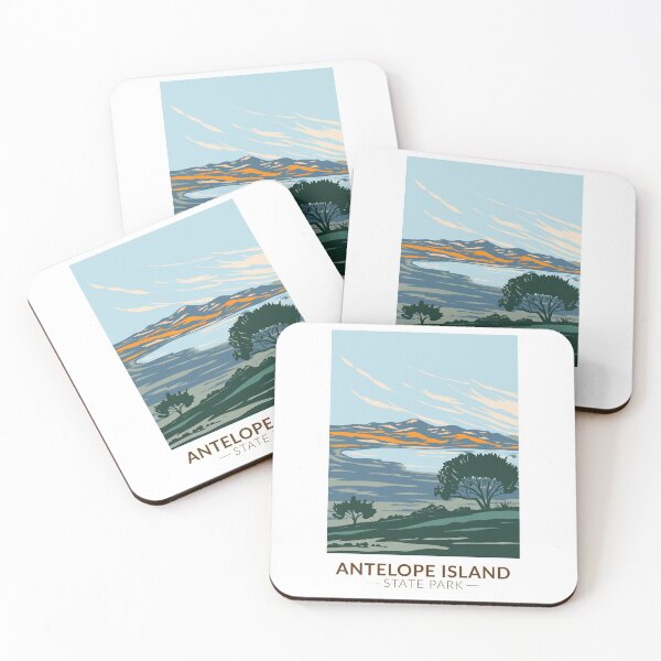 Aperçu de l'œuvre Parc d'État d'Antelope Island, Utah, Vintage créée et vendue par KrisSidDesigns.