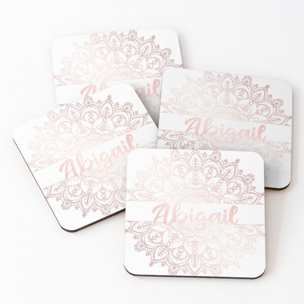 Item preview, First name Abigail mandala in rose gold designed and sold by felinefeelings.