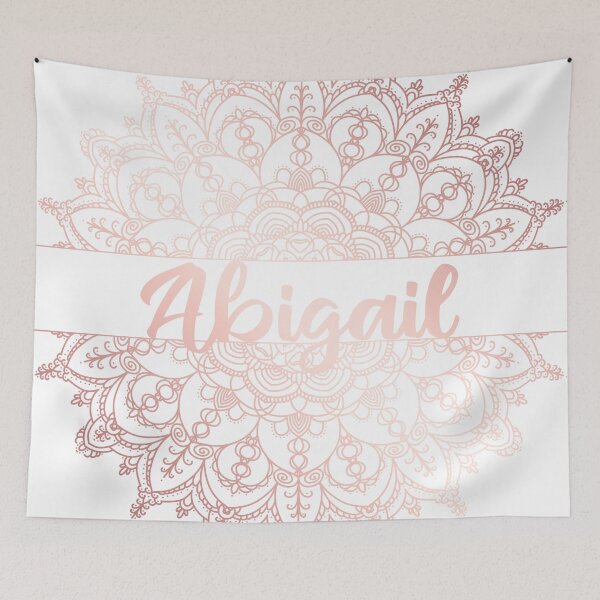 Item preview, First name Abigail mandala in rose gold designed and sold by felinefeelings.