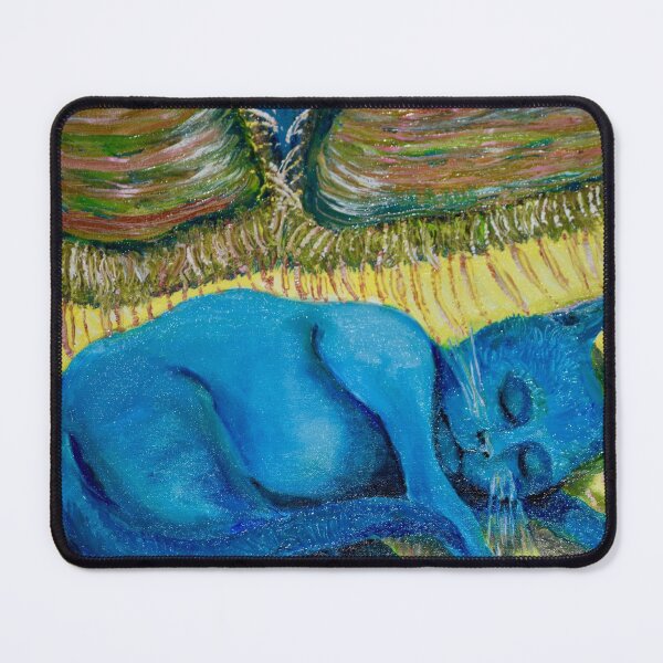 Item preview, Blue cat sleeping designed and sold by Janice Schiff.