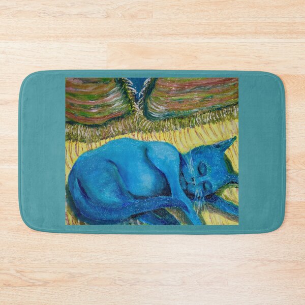 Item preview, Blue cat sleeping designed and sold by Janice Schiff.