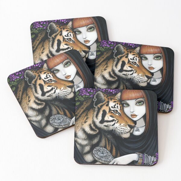 Item preview, Tiger Fae Soul Mates Fantasy Fairy Art Sam Lilah designed and sold by Myka Jelina.