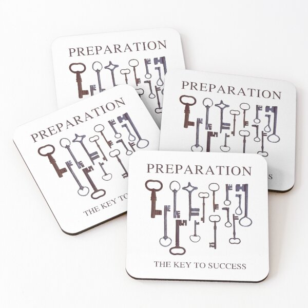 Item preview, PREPARATION - The Key to Success - Antique / vintage keys - Minimalist white designed and sold by Art4Motivation.