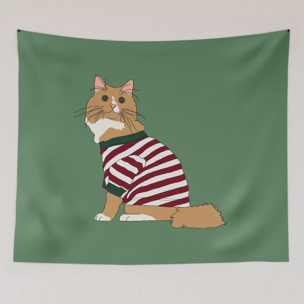 Item preview, Cat in Christmas Pajamas (Orange and White) designed and sold by nklange240.