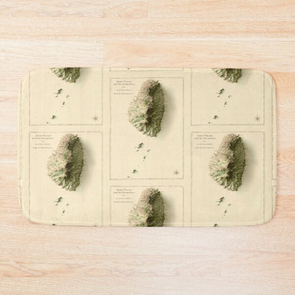 Item preview, 1773 St. Vincent and the Grenadines Relief Map 3D digitally-rendered designed and sold by ThinkAboutMaps.