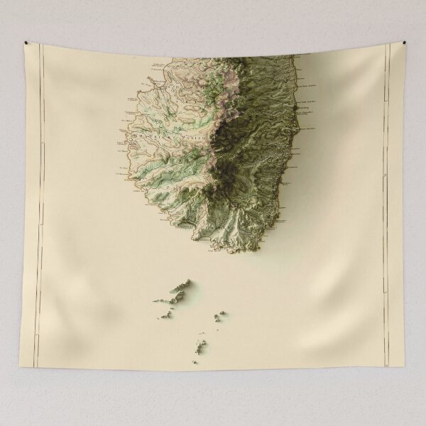 Item preview, 1773 St. Vincent and the Grenadines Relief Map 3D digitally-rendered designed and sold by ThinkAboutMaps.