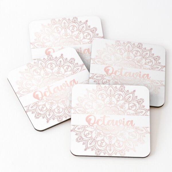 Item preview, First name Octavia mandala in rose gold designed and sold by felinefeelings.