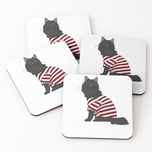 Item preview, Cat in Christmas Pajamas (Black) designed and sold by nklange240.