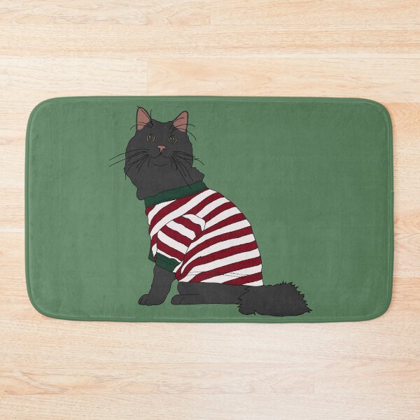 Item preview, Cat in Christmas Pajamas (Black) designed and sold by nklange240.