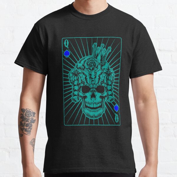 Queen of Spades Green Skull Classic T-Shirt