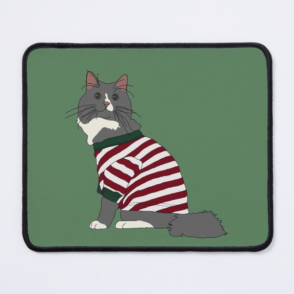 Item preview, Cat in Christmas Pajamas (Grey and White) designed and sold by nklange240.