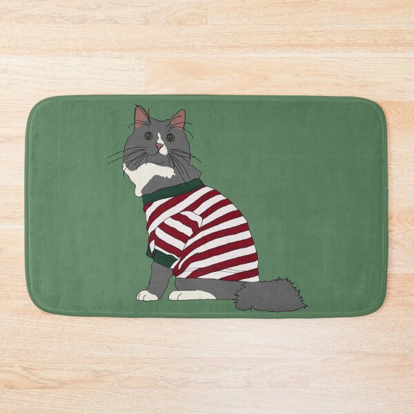 Item preview, Cat in Christmas Pajamas (Grey and White) designed and sold by nklange240.