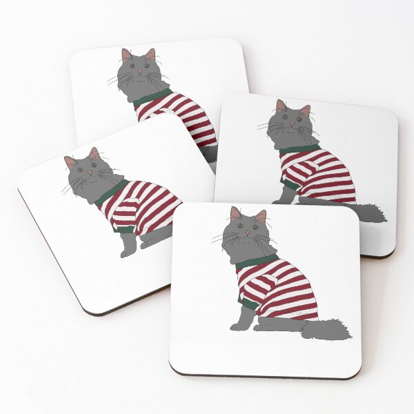 Item preview, Cat in Christmas Pajamas (Grey) designed and sold by nklange240.