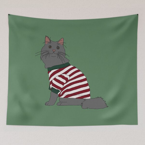 Item preview, Cat in Christmas Pajamas (Grey) designed and sold by nklange240.