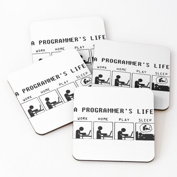 Item preview, Funny Programmer Life Work Home Play Sleep Java C++ Python Love Art Design Happy Apparel Essential Inspiration Joy Mood Funny Cat designed and sold by DesignByHeartUK.