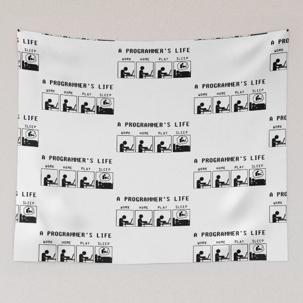 Item preview, Funny Programmer Life Work Home Play Sleep Java C++ Python Love Art Design Happy Apparel Essential Inspiration Joy Mood Funny Cat designed and sold by DesignByHeartUK.