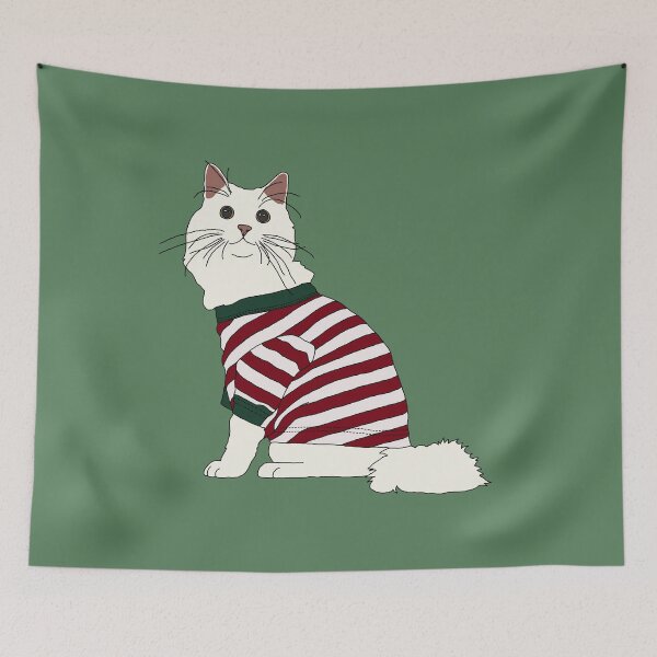 Item preview, Cat in Christmas Pajamas (White) designed and sold by nklange240.