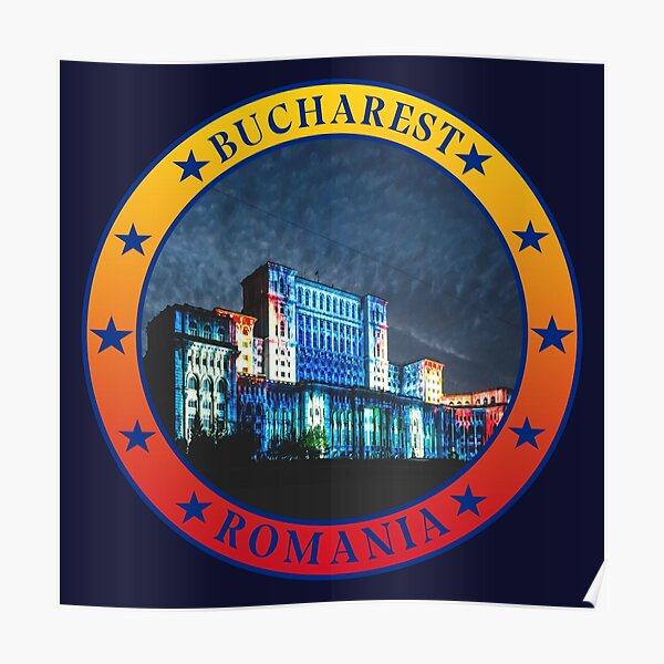 Giclée Distance Gift Travel Poster Romania Wall Art Bucharest Skyline
