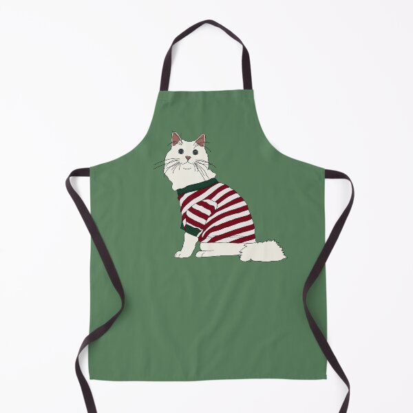 Item preview, Cat in Christmas Pajamas (White with Blue Eyes) designed and sold by nklange240.