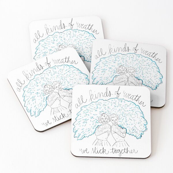 Item preview, Sisters with Blue Fans designed and sold by Marla, Plain & Small.
