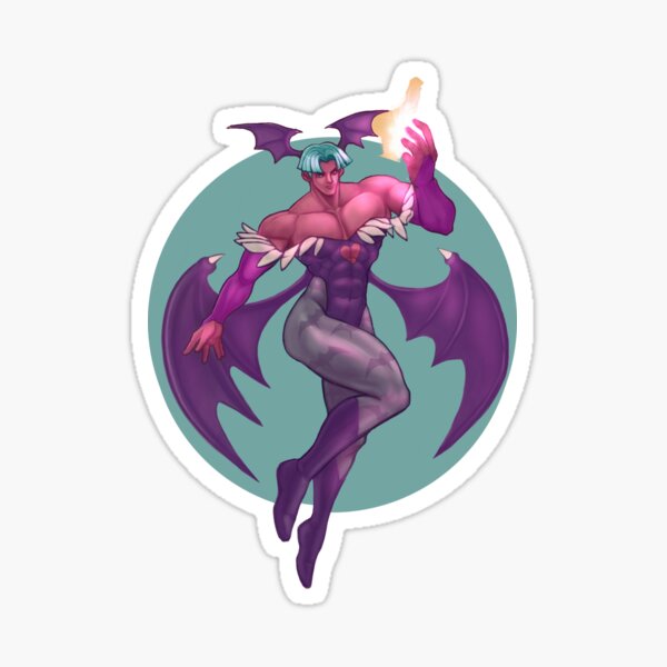 Morrigan, Dark Stalkers, Gender Bender Fanart Glossy Sticker