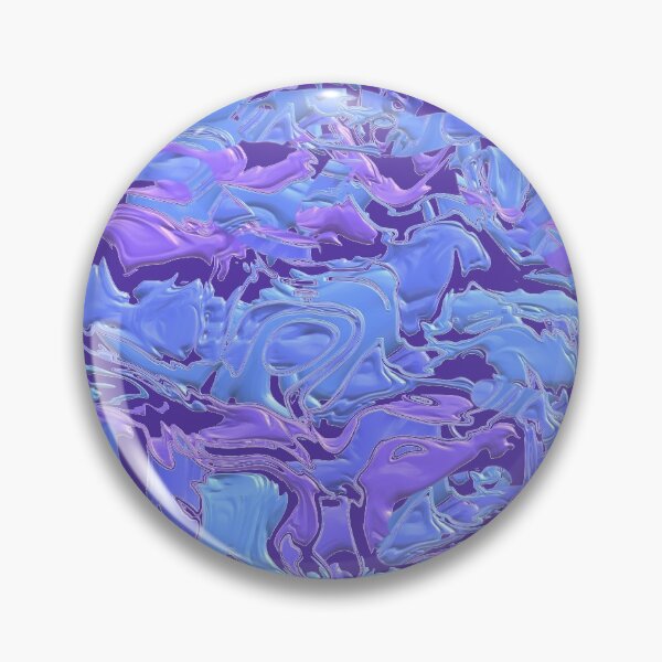 Item preview, Blue Purple Curvy Paint Dabs - Simulated Pour designed and sold by SeaChangeDesign.