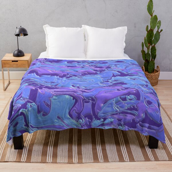 Item preview, Blue Purple Curvy Paint Dabs - Simulated Pour designed and sold by SeaChangeDesign.