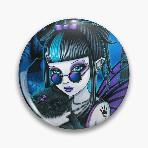 Item preview, Ameila Vampire Moon Black Cat Blue Castle Fairy by Myka jelina  designed and sold by Myka Jelina.