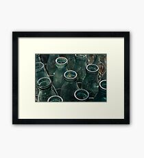 old milk bottles Framed Print