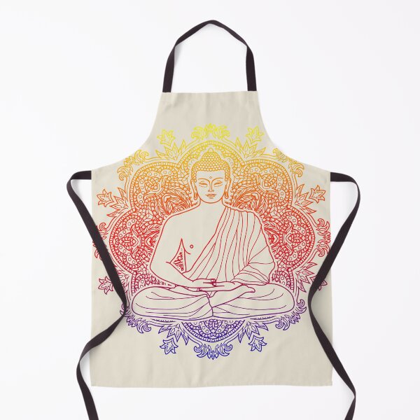 Item preview, Colorful Sitting Buddha with Lotus Flower Mandala Background designed and sold by SoccaTamam.