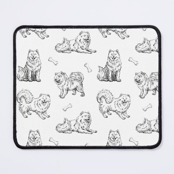 Item preview, Samoyed dogs seamless hand drawn pattern designed and sold by AleksOrel.