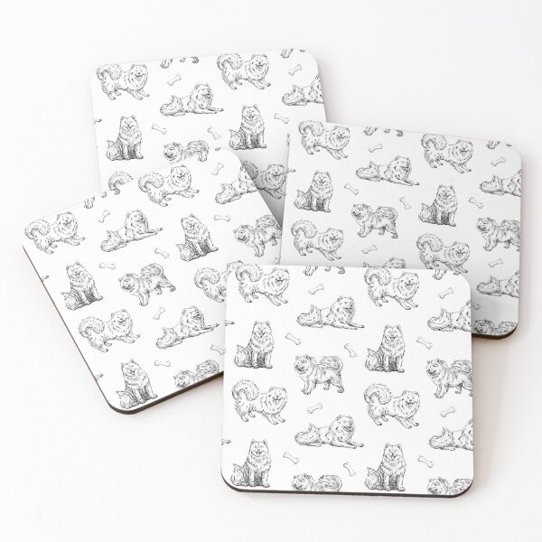 Item preview, Samoyed dogs seamless hand drawn pattern designed and sold by AleksOrel.