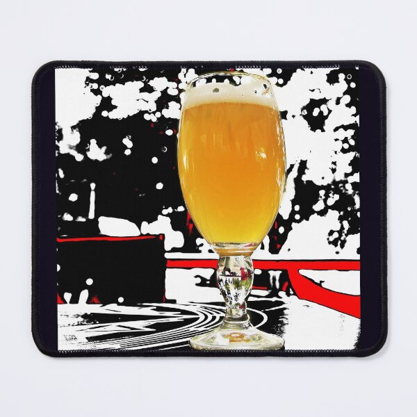 Item preview, Foamy beer glass taken closeup on black and white comic background. designed and sold by IaroslavB.