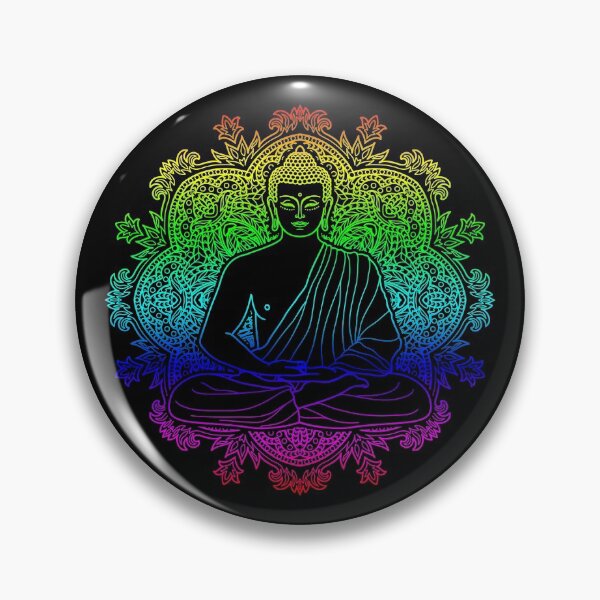 Item preview, Colorful Sitting Buddha with Lotus Flower Mandala Background 4 designed and sold by SoccaTamam.