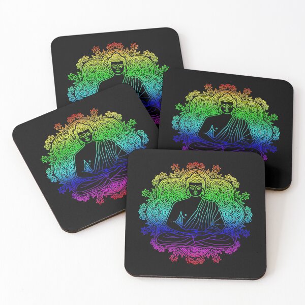 Item preview, Colorful Sitting Buddha with Lotus Flower Mandala Background 4 designed and sold by SoccaTamam.