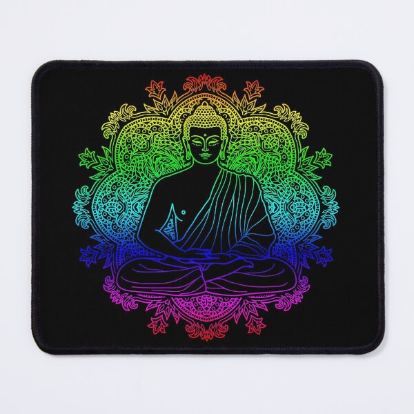 Item preview, Colorful Sitting Buddha with Lotus Flower Mandala Background 4 designed and sold by SoccaTamam.