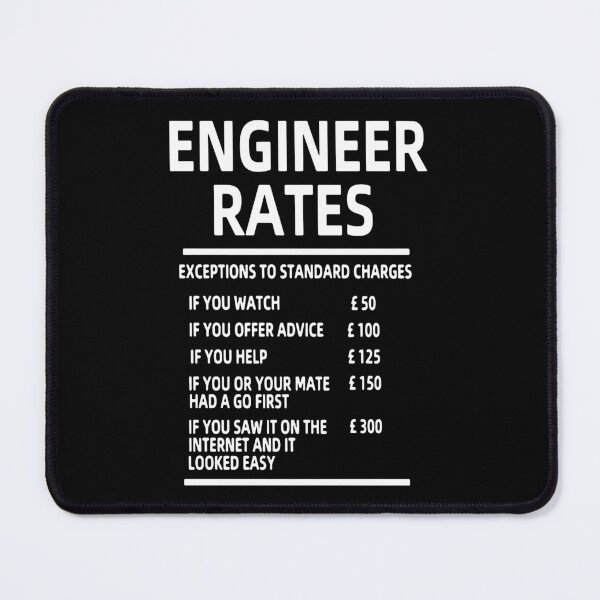 Item preview, Funny Engineer Hourly Rate List Per Hour Art Design Happy Apparel Essential Inspiration Joy Mood Funny designed and sold by DesignByHeartUK.