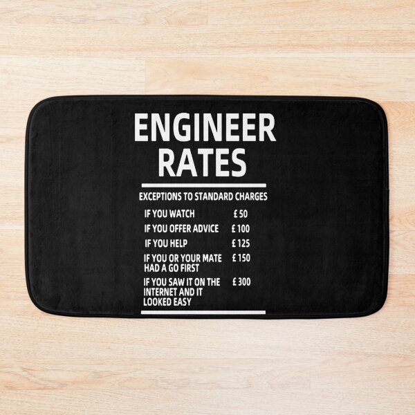 Item preview, Funny Engineer Hourly Rate List Per Hour Art Design Happy Apparel Essential Inspiration Joy Mood Funny designed and sold by DesignByHeartUK.