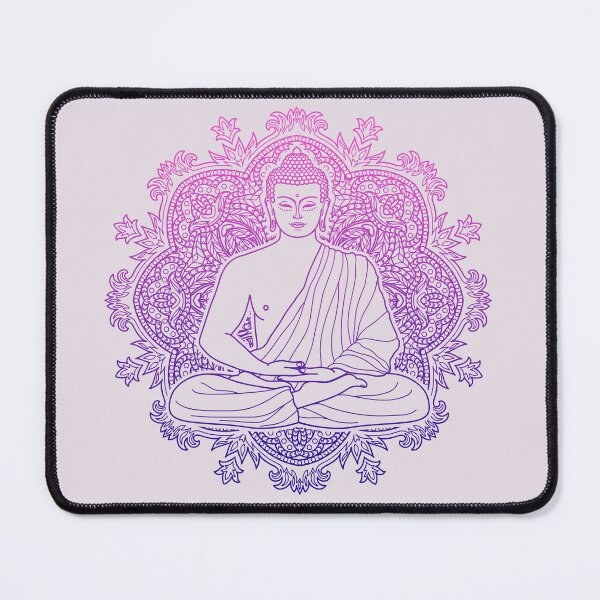 Item preview, Colorful Sitting Buddha with Lotus Flower Mandala Background 5 designed and sold by SoccaTamam.