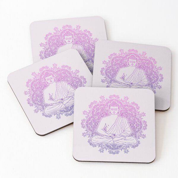 Item preview, Colorful Sitting Buddha with Lotus Flower Mandala Background 5 designed and sold by SoccaTamam.