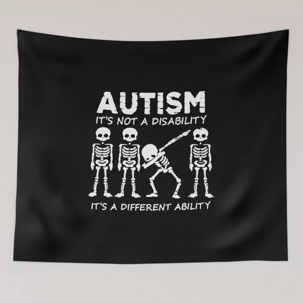 Item preview, Skeleton Dabbing Autism its not a disability it's different ability Happy Holiday Pumpkin halloween Gift Premium Apparel Funny Holiday Xmas designed and sold by DesignByHeartUK.