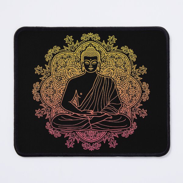 Item preview, Colorful Sitting Buddha with Lotus Flower Mandala Background 6 designed and sold by SoccaTamam.