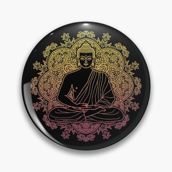 Item preview, Colorful Sitting Buddha with Lotus Flower Mandala Background 6 designed and sold by SoccaTamam.