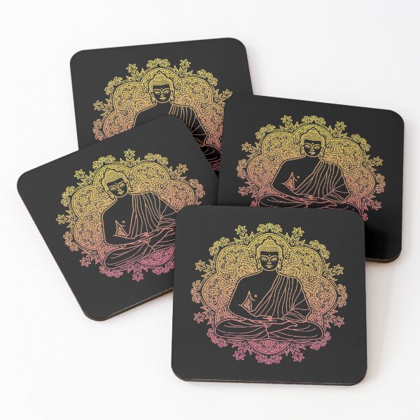 Item preview, Colorful Sitting Buddha with Lotus Flower Mandala Background 6 designed and sold by SoccaTamam.