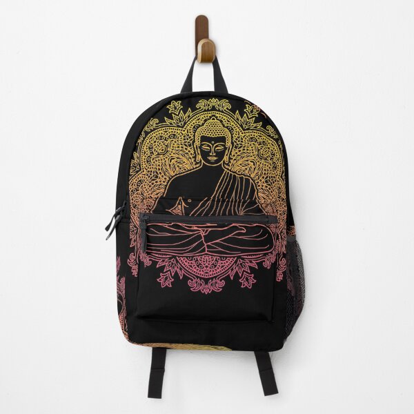 Item preview, Colorful Sitting Buddha with Lotus Flower Mandala Background 6 designed and sold by SoccaTamam.