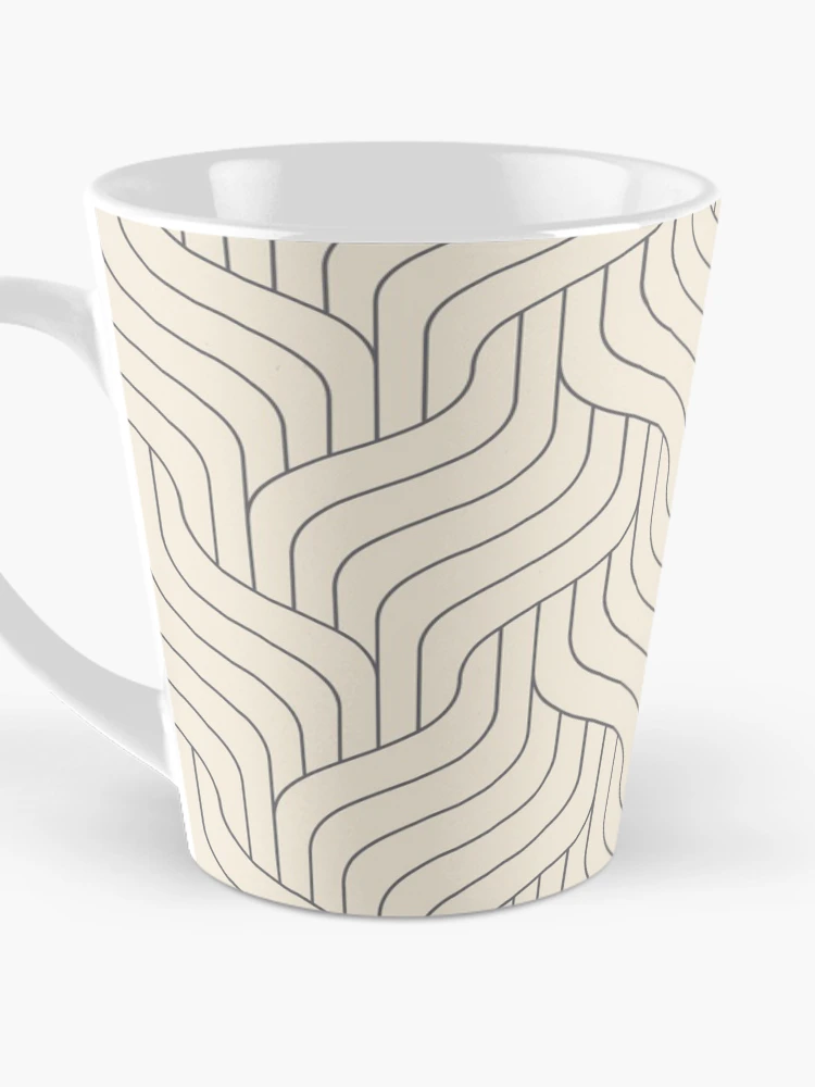 Thumbnail 3 of 4, Coffee Mug, Ivory Cable Knit Pattern- Pattern designed and sold by Lisa Thomas.