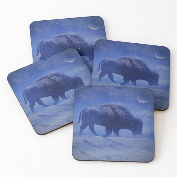 Artikelvorschau, Buffalo Crescent Moon Schnee Winter entworfen und verkauft von Stephanie Laird.