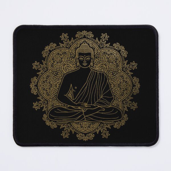 Item preview, Golden Sitting Buddha with Lotus Flower Mandala Background 8 designed and sold by SoccaTamam.